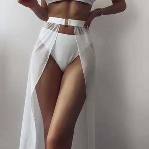 SHEIN white swim skirt cover up for bachelorette!